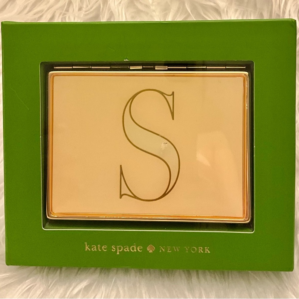 Kate Spade/Lenox Letter “S” Personal ID Holder 4” NIB With Clip Inside